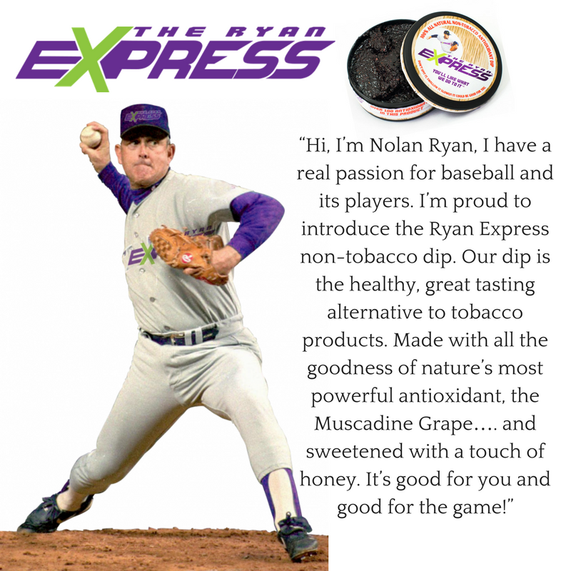 RyanExpress_Dip's tweet photo. Nolan Ryan endorses The Ryan Express Antioxidant Dip https://t.co/lnacRlpjQQ #ryandips #antioxidant #fakedip #notobacco #quitdip #healthy https://t.co/E378hGDHlC