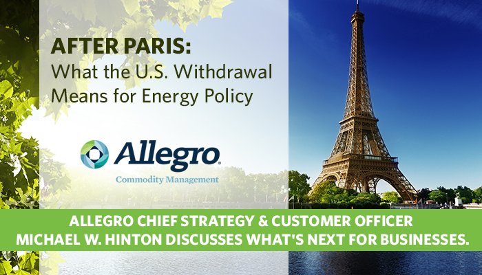 allegrodev's tweet photo. Allegro's Michael W. Hinton shares his take on the U.S. leaving the #ParisAgreement in @OGFJ: https://t.co/Tnpl4Z4VZC #climate #oilandgas https://t.co/uxzLL9r1yO