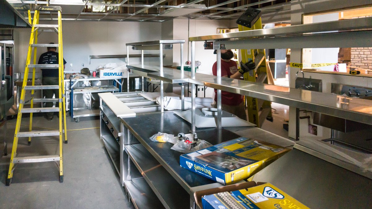 CowbellBrewing's tweet photo. A peak inside the development of the #CowbellKitchen 20 days until we open our doors!  #CowbellFarm #MoreCowbell #BlythON #craftbeer https://t.co/fblcbA0ykR