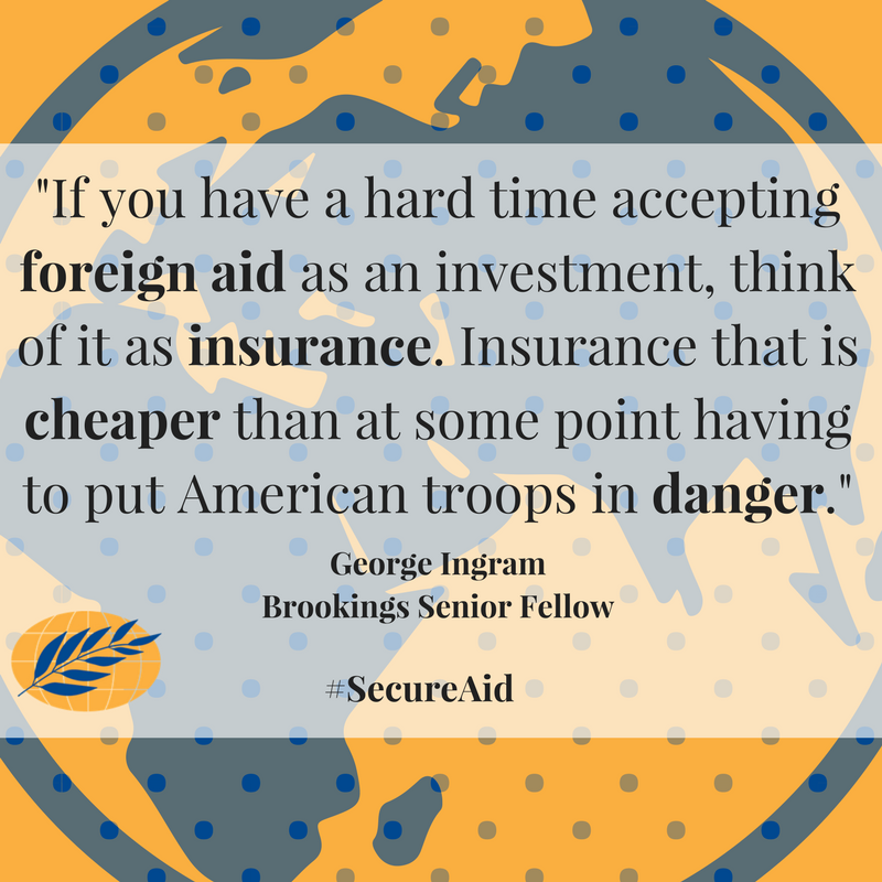 AfPeacebuilding's tweet photo. We agree, @GMIngramIV. Foreign aid is essential for protecting lives abroad and at home. #SecureAid https://t.co/ci9r5gdTsz