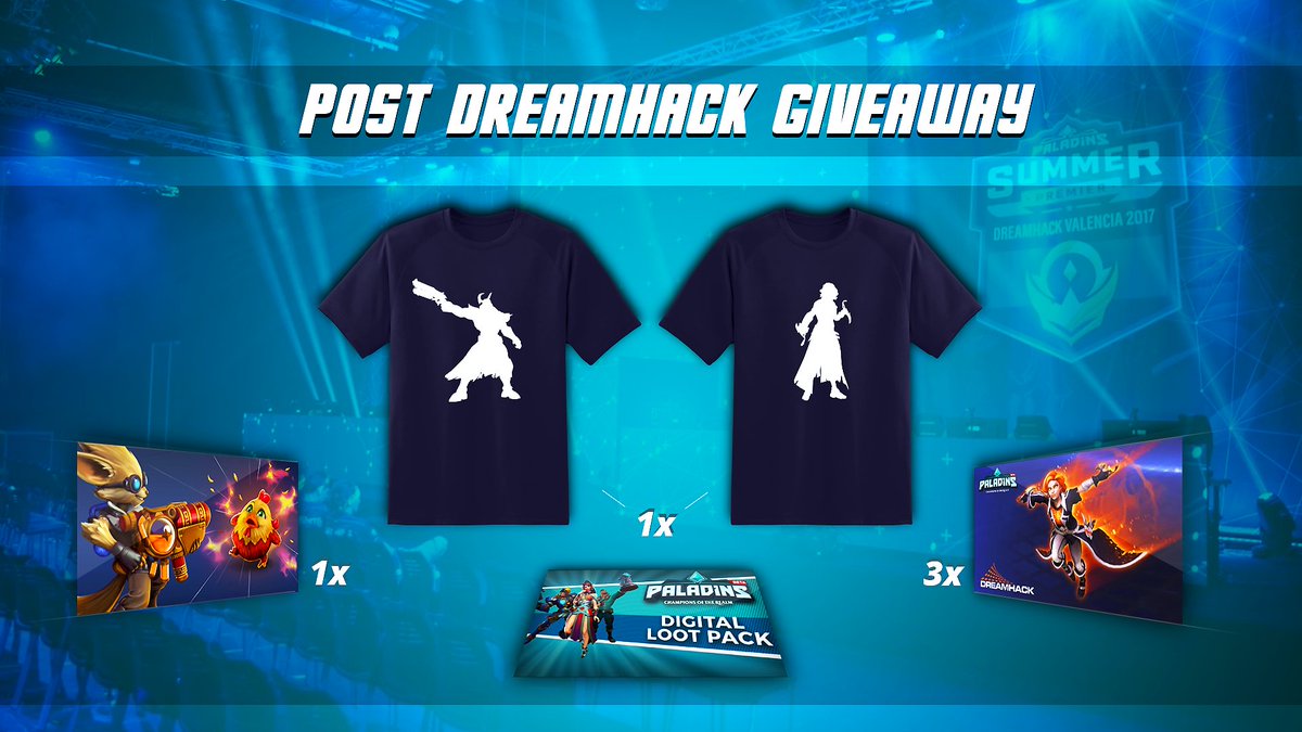 PaladinsWorld's tweet image. Massive Post DreamHack Giveaway is now live! Enter for a chance to win a Paladins tshirt! @paladinsgame

Enter here:
gleam.io/mQyNi/paladins…
