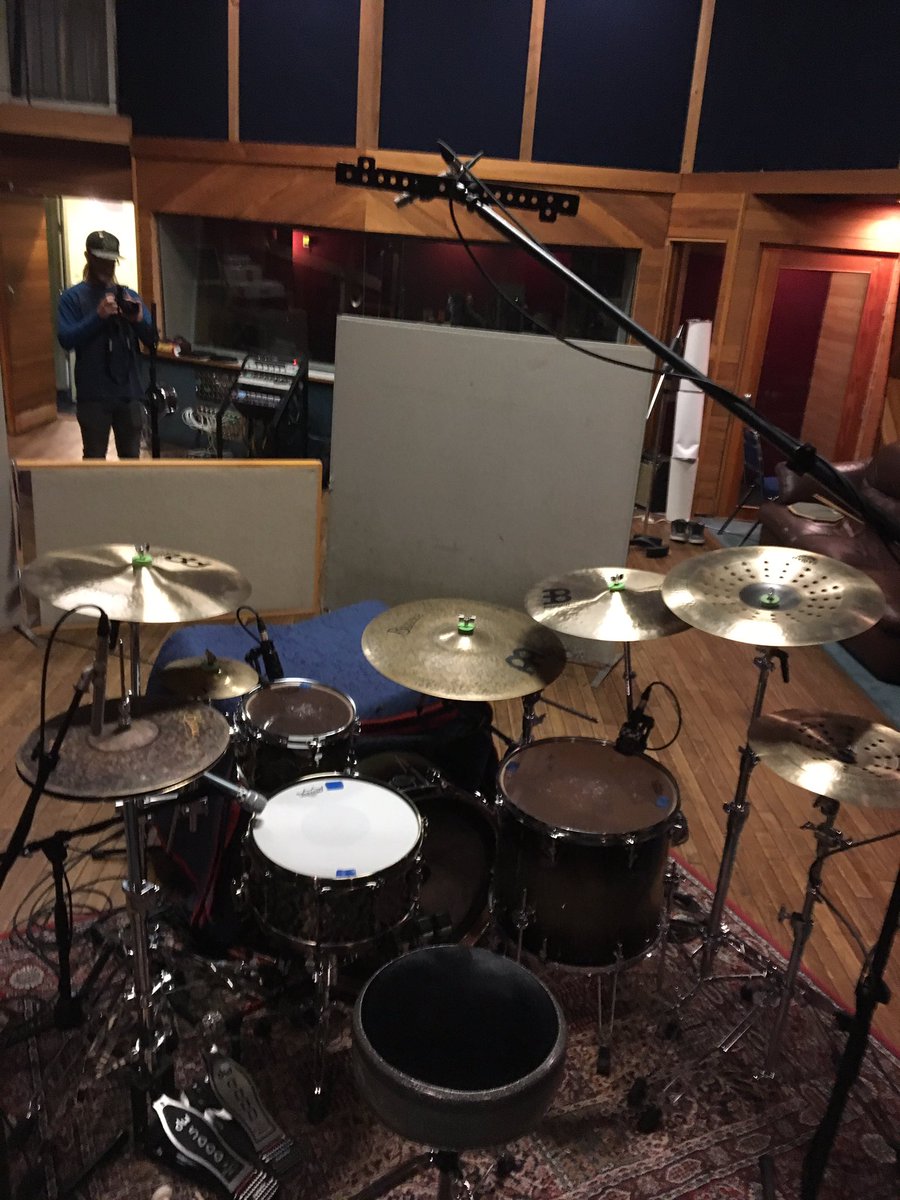 SleepingTraffic's tweet photo. Drums all set and mic'd up! #theaudiodepartment #sleepingintraffic @meinlcymbals @sonor_drums https://t.co/Lxj03JTCcr
