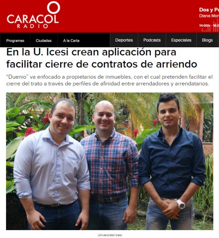 AppsCo's tweet photo. "En la U. Icesi crean aplicación para facilitar cierre de contratos de arriendo" vía @CaracolRadio https://t.co/10abetagfm https://t.co/6zRHN3ep1E