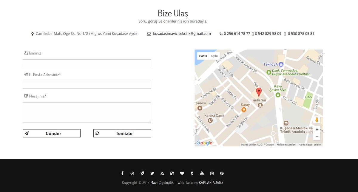 Mavi Çiçekçilik (Kuşadası/AYDIN) Web Tasarım'da bizi tercih etti. mavicicekcilik.com #çiçekci #kuşadası #çiçek #düğünorganizasyonu