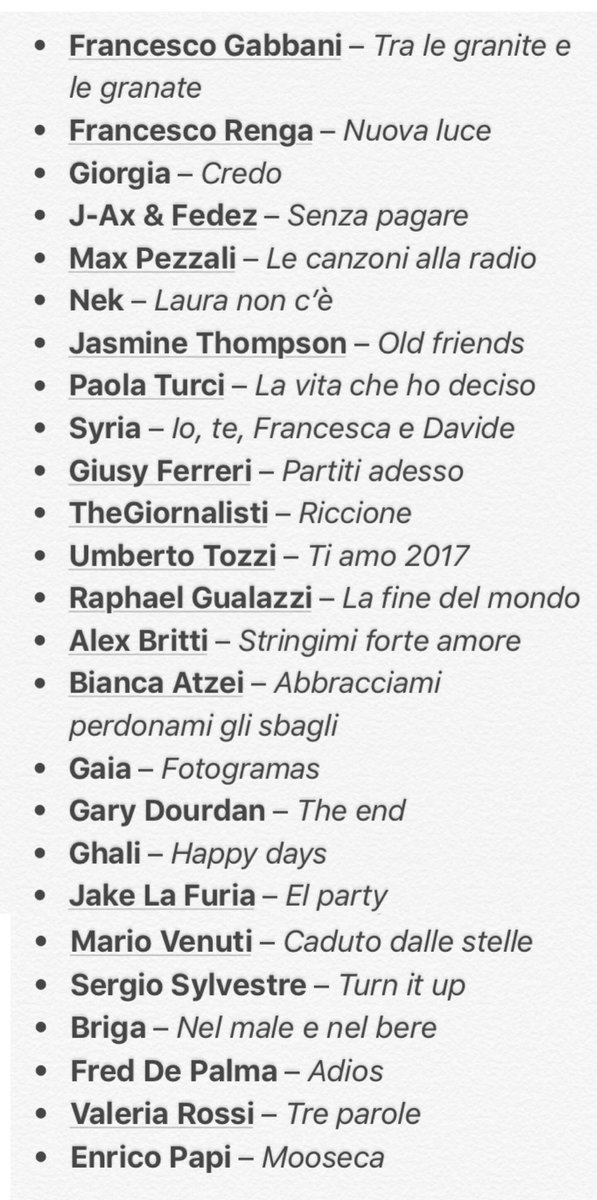 AuroraJMB2's tweet photo. La scaletta della serata dovrebbe essere questa, ripeto: DOVREBBE. #WindSummerFestival https://t.co/AC2rQGhgkl