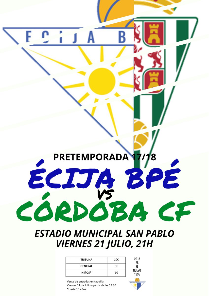 ecijabpe's tweet photo. PRETEMPORADA | El viernes comienza la fiesta. ¡Todos al San Pablo!
#2018EsElNuevo1995 https://t.co/3ygHkn2o2I
