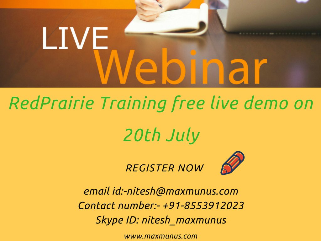 KumarAsthana's tweet photo. Join us on 20th of July for free live webinar on #RedPrairie WMS. Contact Nitesh- +918553912023. https://t.co/osdGTCYmxo ,#HawaBadloWarrior. https://t.co/2RBGtI5fJG