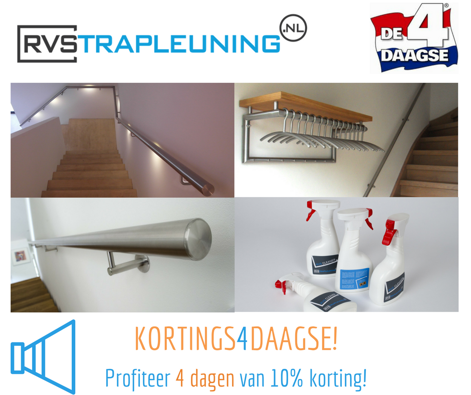 RVStrapleuning's tweet photo. Kortingsvierdaagse! Profiteer tijdens de #NijmeegseVierdaagse #korting https://t.co/Ls5bdJ0AvM #kortingcode #voordeel #trapleuning #Kapstok https://t.co/9uU5aEh88Q