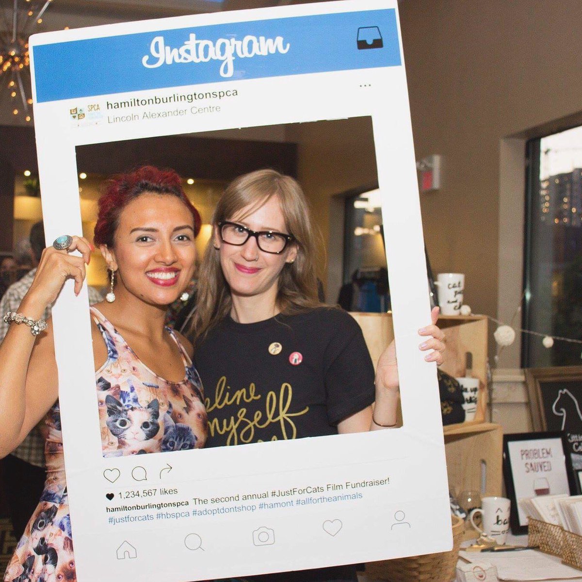 kitties_and_cab's tweet photo. Thank you to everyone who came to the @HB_SPCA #JustForCats event! 😻 I'm smiling weird because I had #redwineteeth 🍷🤓🤣 #redwineproblems https://t.co/xgExbaSO21