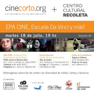 #Hoy 3ª Función del Ciclo de Cortos en <a href="/ElRecoleta/">CENTRO CULTURAL RECOLETA</a>! 🙌

19 hs en el microcine #gratis! 
Las entradas se retiran una hora antes en boletería