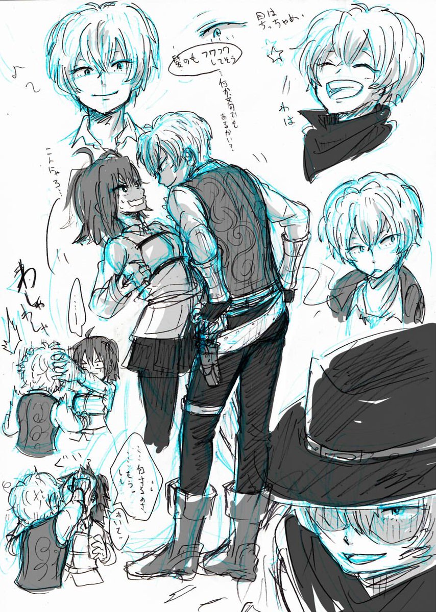 【FGO】ビリーくん練習(ちょっとビリぐだ♀っぽいとこもある)
ビリーくんの後ろから見た腰から下が描きたかった…。難しい。 