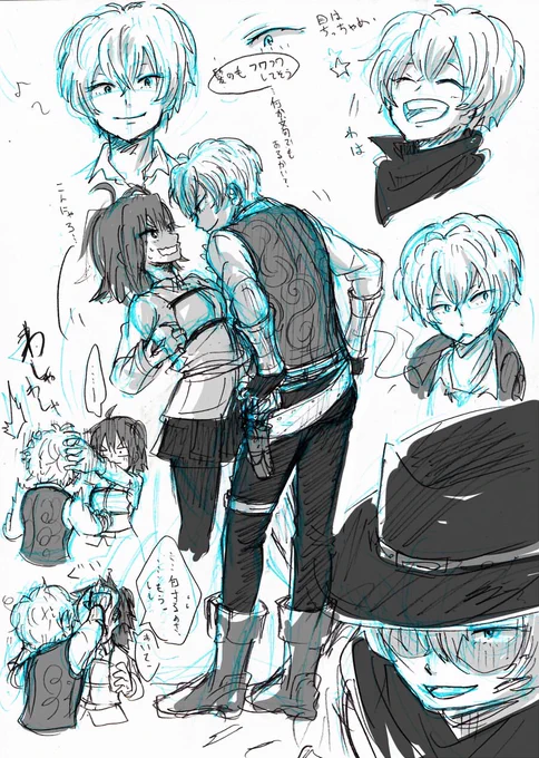 【FGO】ビリーくん練習(ちょっとビリぐだ♀っぽいとこもある)
ビリーくんの後ろから見た腰から下が描きたかった…。難しい。 