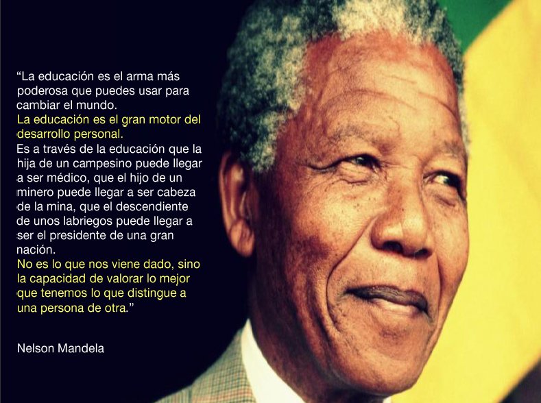 helpingbydoing's tweet photo. #HELPINGandLEARNING
#DíadeNelsonMandela: un referente mundial que nos inspira a la hora de diseñar #proyectosresponsables #CampusMejores https://t.co/BItXQ83sWE