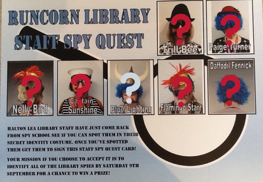 HaltonLibraries's tweet photo. This is top secret ...Runcorn Library staff have just graduated spy school!!
Join us for #haltonlibraries Staff Spy quest this summer! RT https://t.co/s0Sn7hTPs5