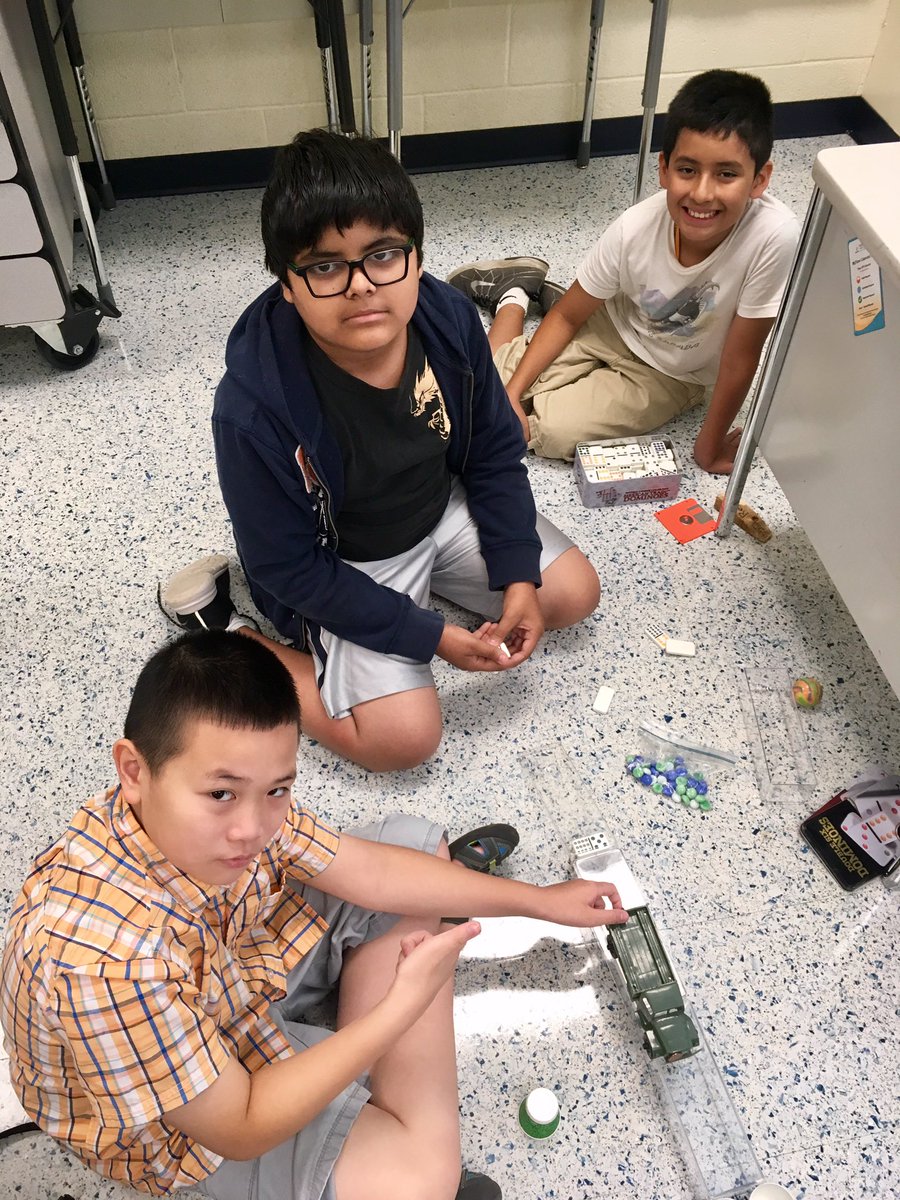 NicoleBevenour's tweet photo. Day 1 of Rube Goldberg machine creations! @GlasgowMS Young Scholars put their creativity and teamwork to the test.😃💡 @fcpsaap https://t.co/CzUFfvs9JU