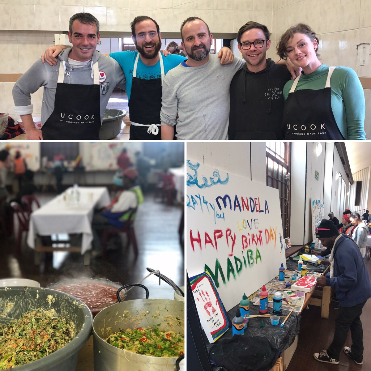 Celebrating #MandelaDay by cooking for and feeding the #homeless community around #Claremont for our #67minutes / #MandelaDay2017 ❤️