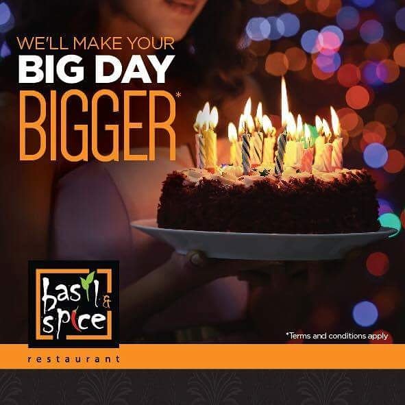 BasilnSpiceDxb's tweet photo. Is it your or your loved one's Birthday? Visit Basil and Spice and get a special surprise 
P.S. Prior reservation for cake bookings required https://t.co/PVESCls2c0