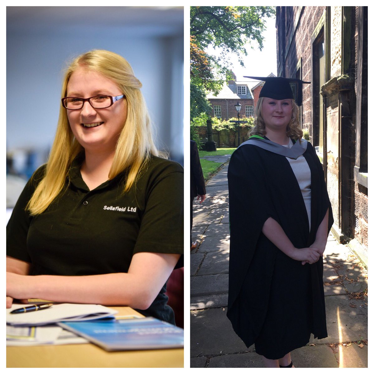 SellafieldLtd's tweet photo. Congratulations to Sarah Tyson, one of our #projectacademy graduates. Read more about Sarah here https://t.co/IxW7ETGc5k @CumbriaUni https://t.co/1R4Zsjd95T