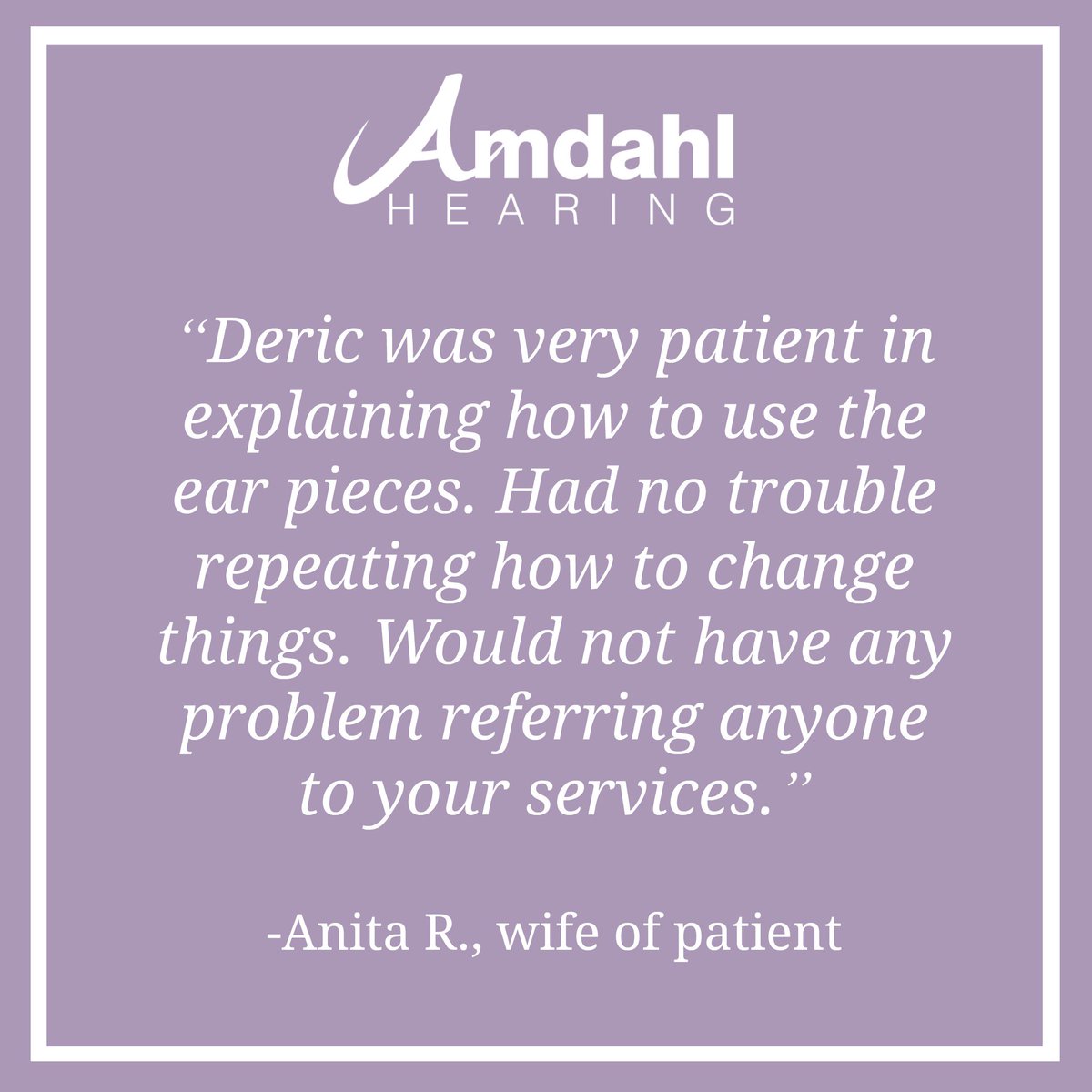 amdahlhearing's tweet photo. #TestimonialTuesday https://t.co/QuMmVST0v1