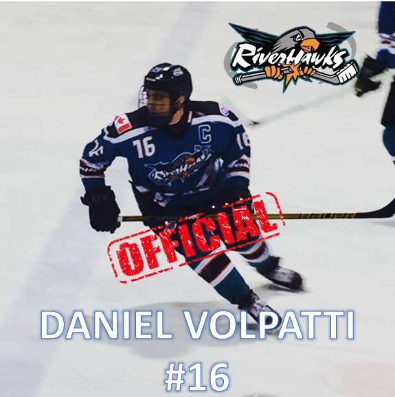 RiverHawksJrC's tweet photo. We announce the return of the captain! @DVP48 will return to the Hawks nest for his 3rd season where he had 28 points in 27 GP in 16/17! https://t.co/0GBsVsm8sw