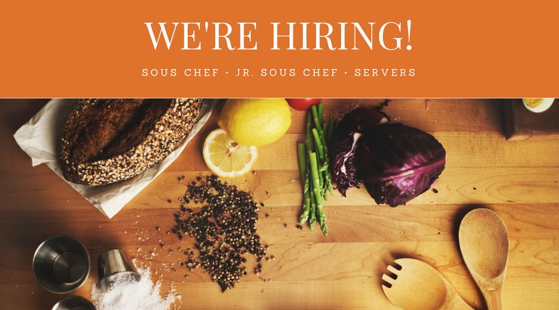 Positions available include: #SousChef, #JuniorSousChef and #Servers. Visit goo.gl/6pAUmr right now for more info! #hiring