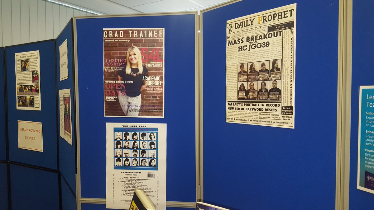 stirli02's tweet photo. Fantastic posters and displays have been created by all the teams in the library! #lliconf17 https://t.co/fS9HfST3dQ