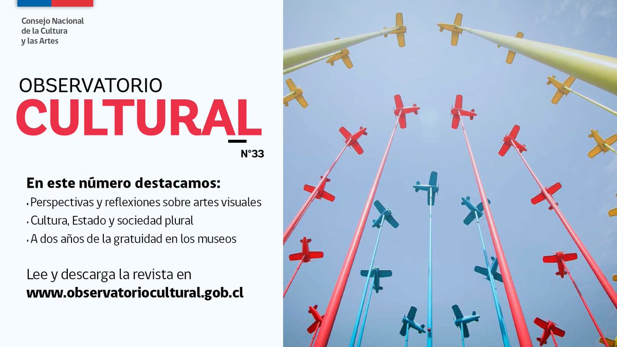 culturas_cl's tweet photo. #OC33 Te invitamos a leer #ObservatorioCultural, debate sobre arte, Estado y sociedad plural: https://t.co/X7JewBKrwz https://t.co/jZcDFu1n7e