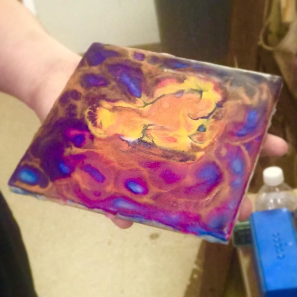 BCEncaustic's tweet photo. Riley's first #encaustic painting, using paint, gold pigment, medium and swirly fusing. Very impressive, especiall… https://t.co/DBnxSfKsaW https://t.co/ztn1n6okrC
