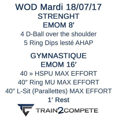 T2CProgramming's tweet photo. WOD du jour !
#WOD #strength #EMOM #DBallovertheshoulder #RingDips #AHAP #gymnastics #HSPU #MAXEFFORT #RingMU #LSit #noexcuses #trainhard https://t.co/RcWWM7sr1V