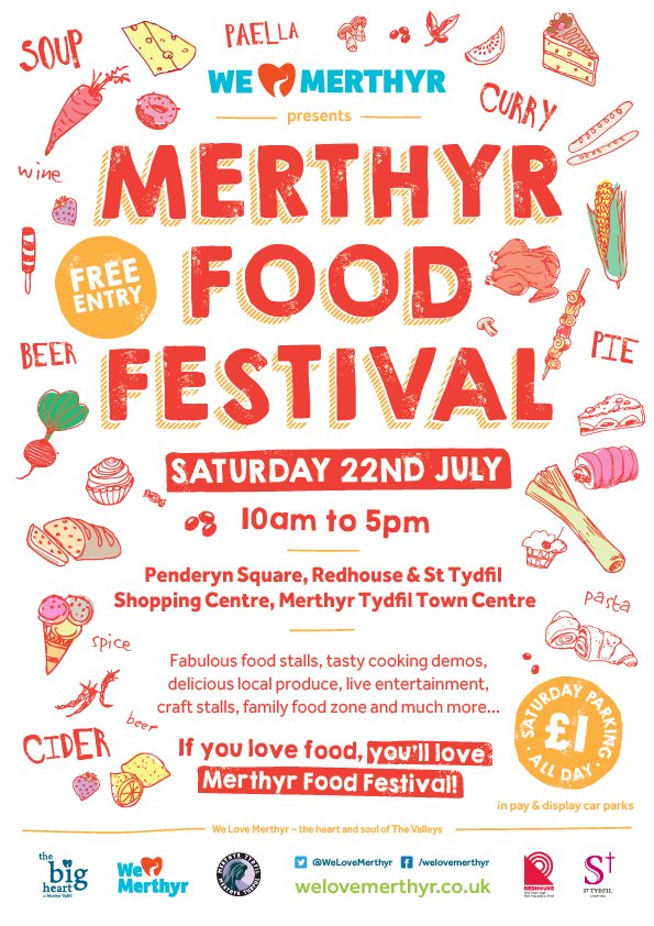 If you love food, you'll love Merthyr Food Festival - enjoy 40+ fabulous food &amp; drink stall this Sat 22 July in Merthyr town centre PLS RT