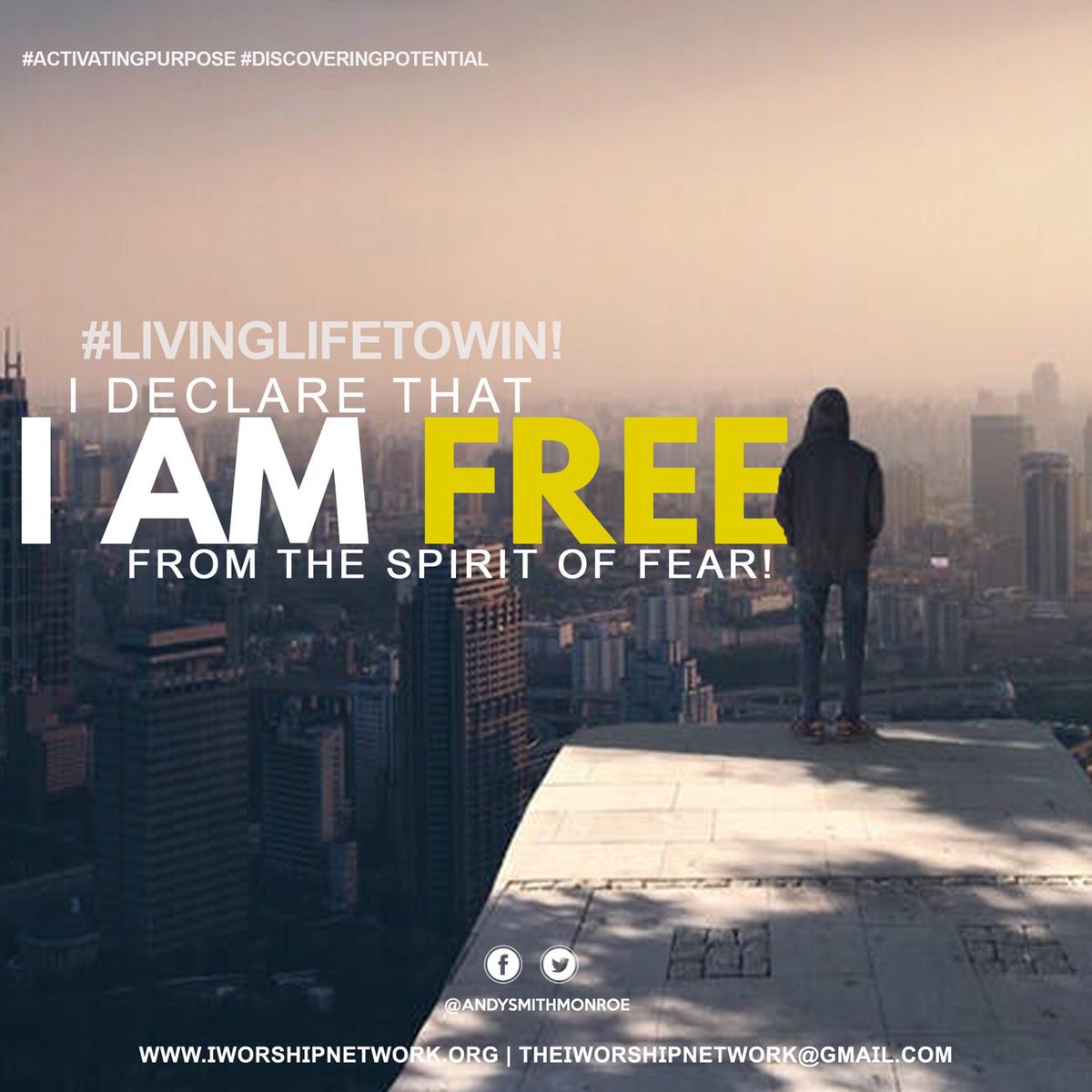 AndySmithMonroe's tweet photo. #AndySpeaks Fear no longer has place in my life. I will accomplish everything God has placed me on the earth to do! #faithupfearout #nofear https://t.co/TrBaxyZ2Qu