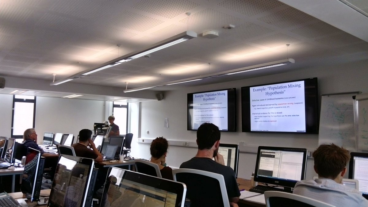MarkKelson's tweet photo. @SocSocMed @statsmethods @PWGTennant Very interesting presentation from @laurie_berrie on the population-mixing hypothesis as well as mathematical coupling #SSMSummerSchool https://t.co/77YuMUNmRb