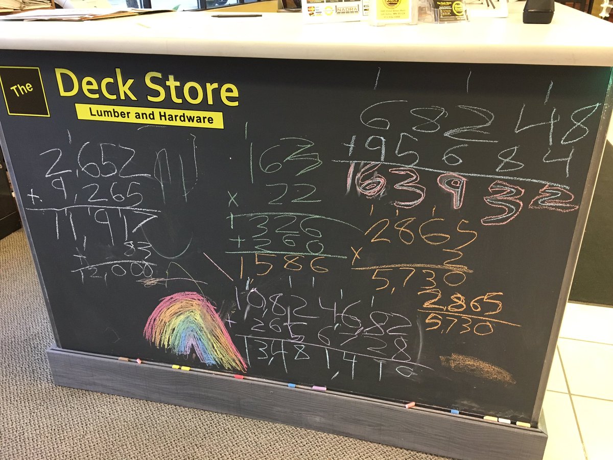 TheDeckStore's tweet photo. This is how Bob teaches #DeckMath to the kids! 😂#thedeckstoreonline #TheDeckStoreCrew @LBMJournal https://t.co/9LqwujVE0c