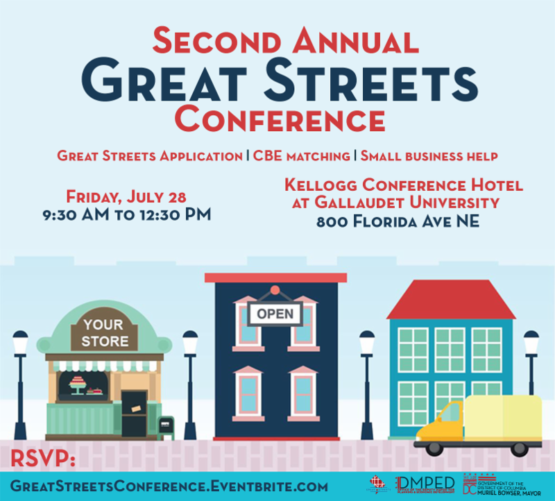 Calling all small biz/ entrepreneurs! Our 2nd annual Great Streets Conference is July 28 <a href="/GallaudetU/">Gallaudet University</a>'s Kellogg Hotel bit.ly/2u5GlVN