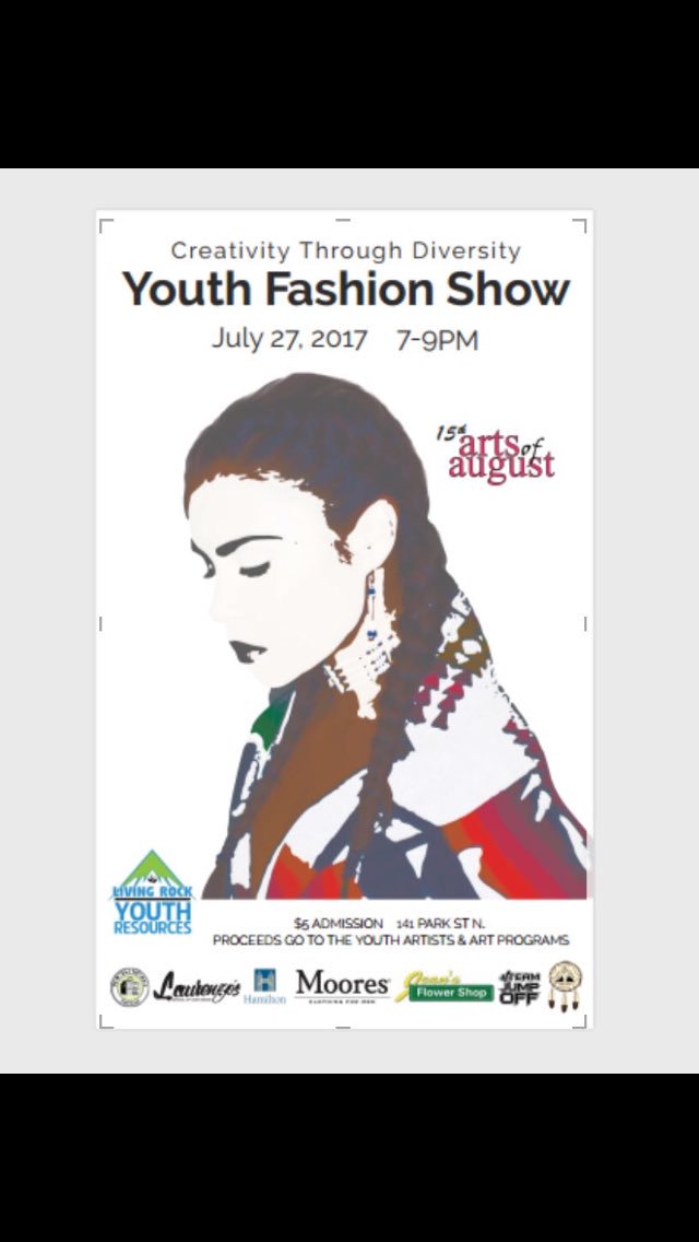 LivingRockHamON's tweet photo. Join us Thursday July 27 from 7pm-9pm @ParkStGasworks for #ArtsofAugust Culture through Diversity Fashion Show. Tix $5 in support of #youth https://t.co/jqrH78ZCD5