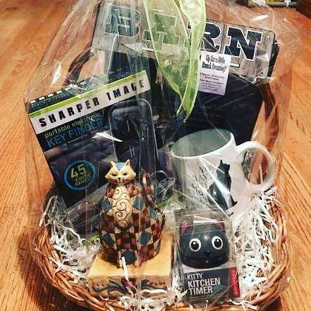 snipidaho's tweet photo. Basket full of cat items for the #GrapeStomp on Sept. 24th. Tickets now on sale. #grape #snipitIdaho #furbaby #catsofboise https://t.co/ABbH0Q5Kwx