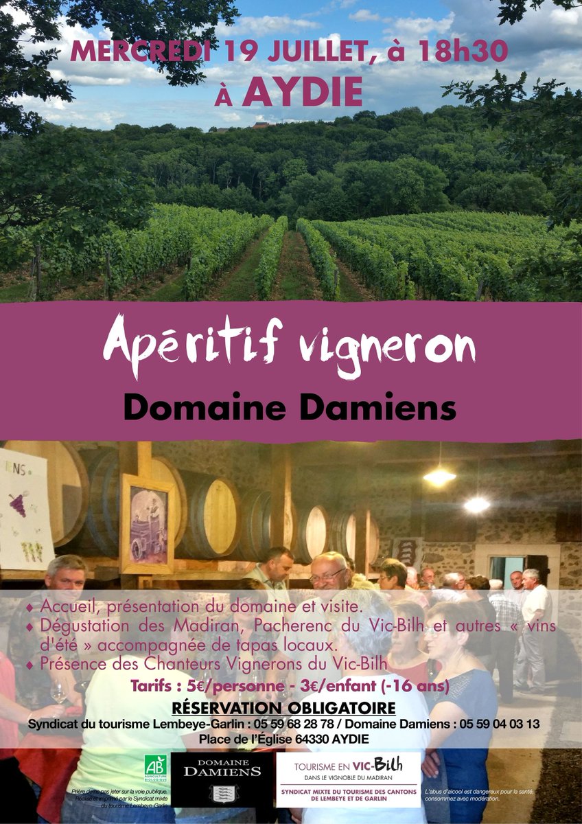 Monsudouest's tweet photo. 1er #aperitif au @domaine_damiens Inscrivez vous pour 1 moment #detente #degustation #vin #bio #soiree #ete #VicBilh https://t.co/iEg8XV0cEH https://t.co/ZUv070oZyi