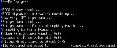 struppigel's tweet photo. Released #PortexAnalyzer "--repair" option. So far it fixes broken MSDOS Header and PE signature.
https://t.co/dFLp6VG3Ho https://t.co/gQbqXIg2Sd