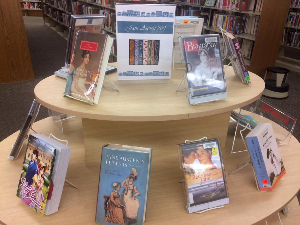 LawrenceIndyPL's tweet photo. Stop by and check out our display @LawrenceIndyPL in honor of Jane Austen. #JaneAusten200 #JaneAusten https://t.co/HXD0iI7wkZ