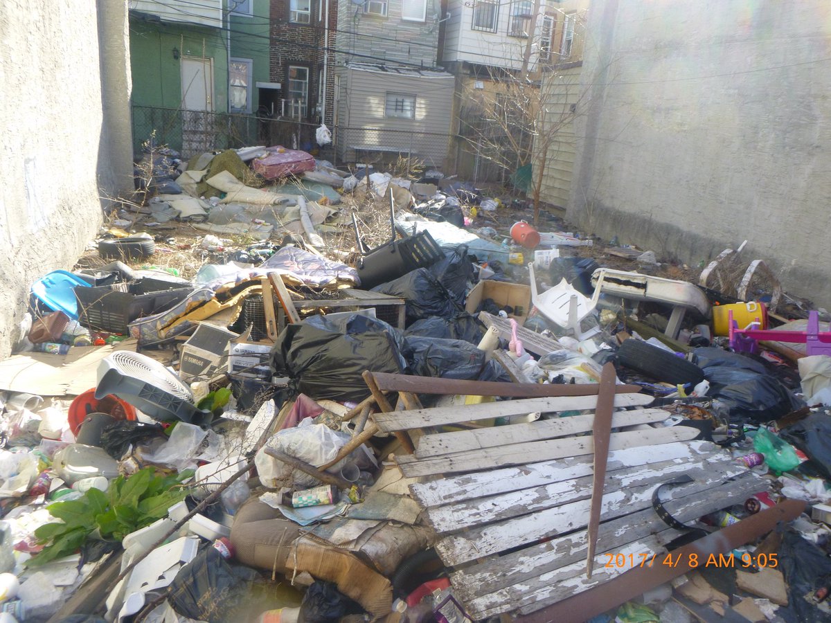 PhillyCLIP's tweet photo. CLIP inspected 5,141 vacant lots in the month of June.  Come on Folks, trash is collected weekly, no need to trash your neighborhood! https://t.co/HpbxcrzlYN