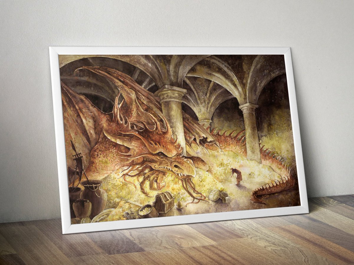 K_KmiecikART's tweet photo. watercolor Smaug DRAGON PRINT, fantasy art print, the Hobbit by Tolkien,… https://t.co/MubPiJmIdQ #art #FantasyPrint https://t.co/CDrOEHNYqp