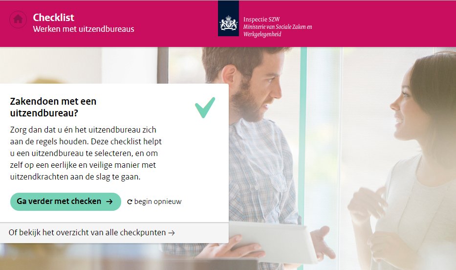 Zakendoen met een #uitzendbureau? Doe de #checklist Werken met Uitzendbureaus van @InspectieSZW  op checklistuitzendbureaus.nl #NBBU
