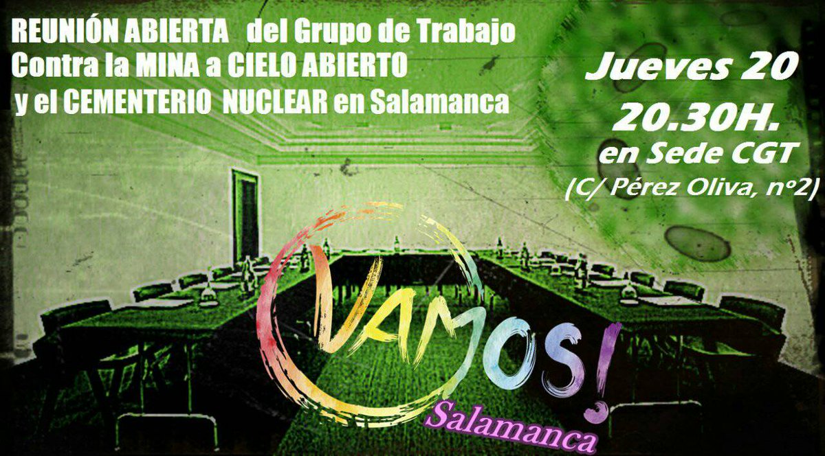 ctivismosocial's tweet photo. #CierreNuclearYa 
El jueves 20 a las 20:30h con VAMOS! Salamanca✊
@VamosEuskadi @VamosCMadrid
 @VamosOfic @Vamos_Cat https://t.co/bsmjMfN7BA