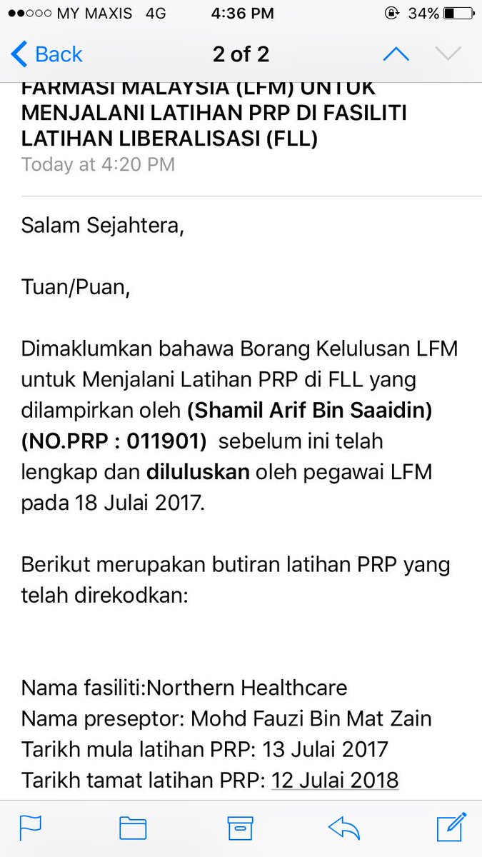 Shamil_Arif's tweet photo. Alhamdulillah, dah lulus. Nak jugak merasa #prplife ... road to RPh π https://t.co/Hr6z8NMI5t