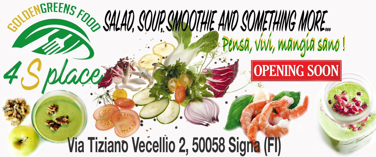 4Splace's tweet photo. #prossimaapertura #Insalateria #insalata #insalate #smoothie #frullati #greenfood #pranzo #cena #aperitivo #firenze #signa #indicatore 🥑🍤🥗🍓 https://t.co/3R0tlB9eAo