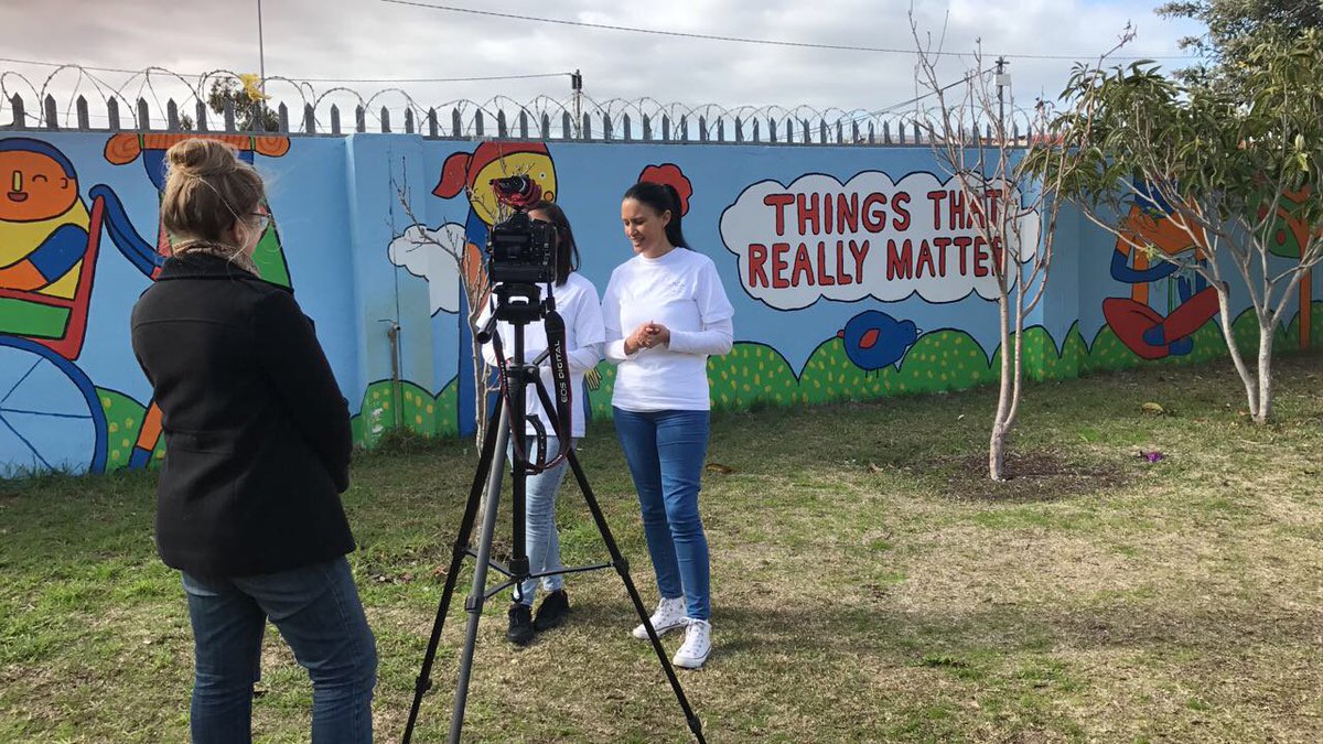 FlowComms's tweet photo. #FlowCT colleagues out and about interviewing the team from @HotelVerde about their #MandelaDay project at Etafeni. https://t.co/P2jFrDAYS1