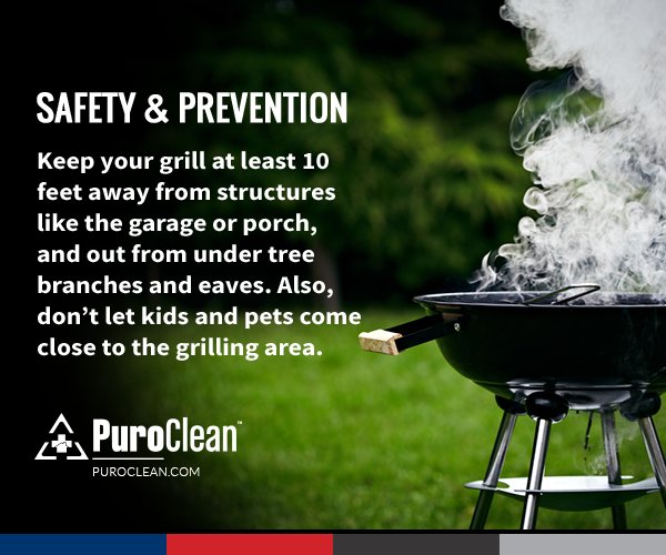OhioPuroClean's tweet image. #SafetyReminder: Keep your grill at least 10 ft away from structures and don’t let kids or pets come close to it.