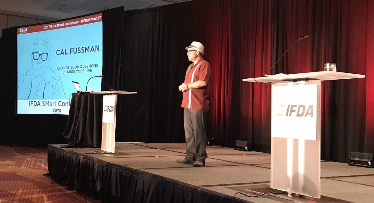IFDA's tweet photo. Inspiration for asking the right questions of job candidates, customers, and even family and friends from @calfussman at #IFDASMart17 https://t.co/ZVjWCRCuzc