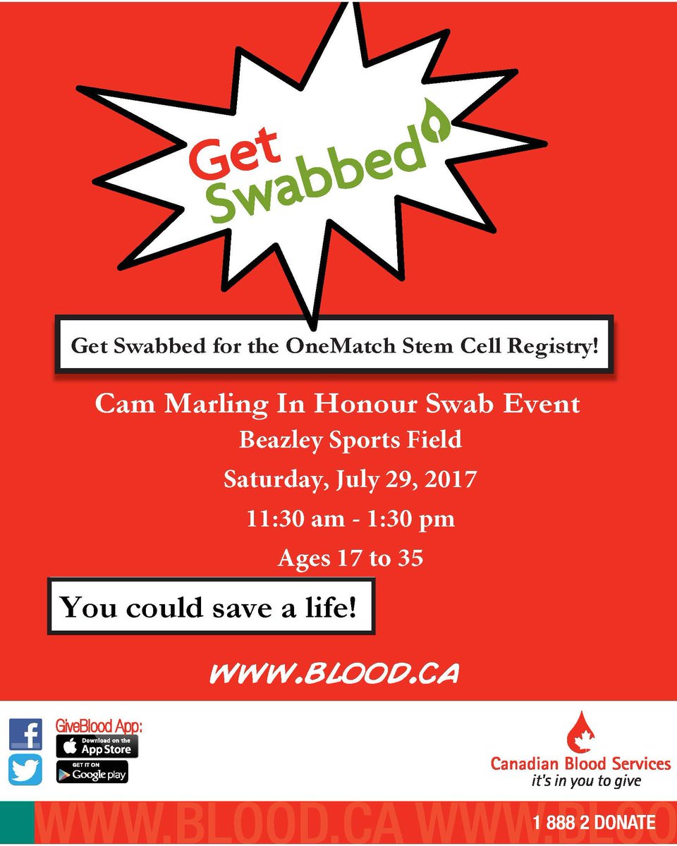Get swabbed for the OneMatch Stem Cell Registry at Beazley Field in honour of Cam Marling on Saturday while the Dry take on Sydney at 1!