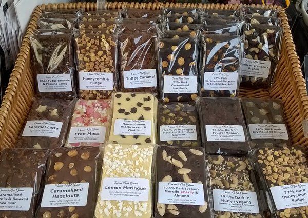 levymarket's tweet photo. Guess who's back at @levymarket? Only the chocolate queen herself... @Cocoa_NutGrove! Chocolate slabs and OMG, that salted caramel sauce. https://t.co/dnIKRNdR4S